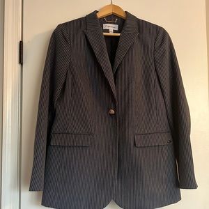 CALVIN KLEIN Crosshatch Twill One-button Jacket